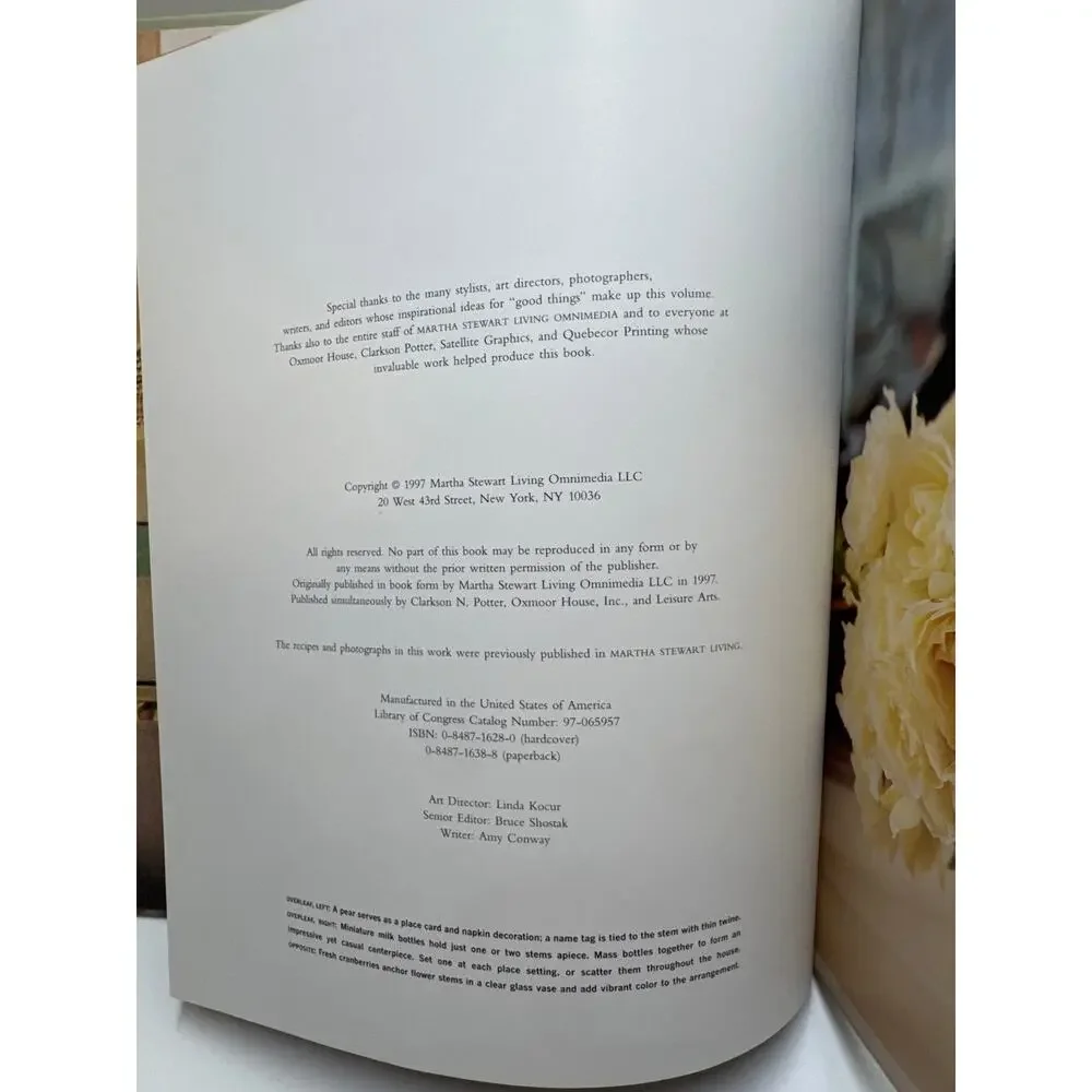 Good Things The Best of Martha Stewart Living Hardcover Home Decor Cookbook